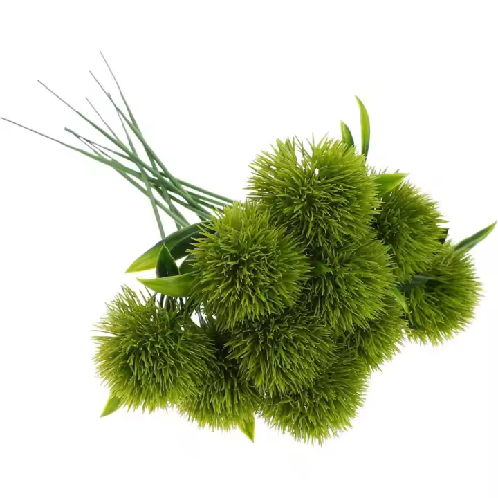 10 unidades de plantas artificiales de diente de león, ramo de flores artificiales, centros de boda, arreglos para macetas (verde) - 1