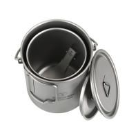 Taza de Agua Plegable de Titanio Ligero 750ml con Tapa y Mango para Camping al Aire Libre Taza de Cocina Vajilla de Acero Inoxidable - details 3