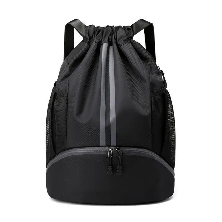 Mochila deportiva Yoga Fitness, Compartimento transpirable para calzado, Correas impermeables ajustables, Diseño unisex, Adecuada para viajar y entrenar Color Negro, Gris - 1