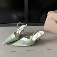 Zapatos de tacón alto plateados puntiagudos para mujer stiletto back zapatos individuales vacíos nuevos con falda bolsa cabeza sandalias zapatos de mujer - details 2