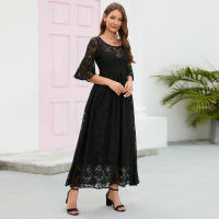 2025 Primavera Nuevo vestido largo de encaje grande para mujer, moderno y esencial para desplazarse - details 5