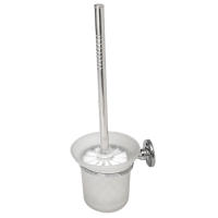Escobilla de baño redonda cromada montada en la pared, soporte de vidrio esmerilado - details 0