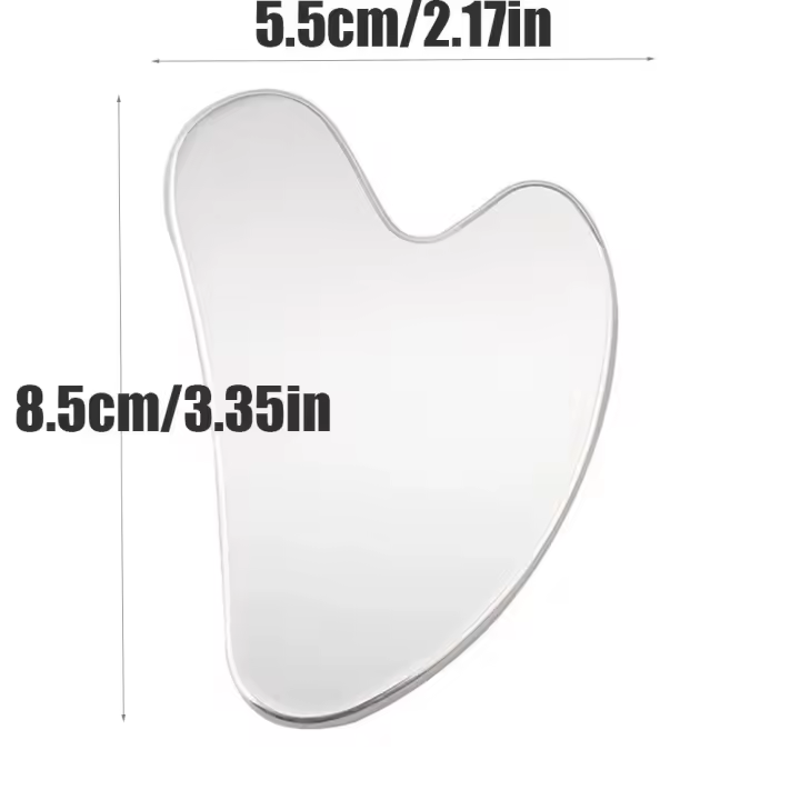 Raspador Gua Sha de Acero Inoxidable Masajeador Facial para Cuidado de la Belleza de la Piel - 1