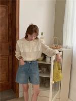 Blusa de verano para mujer, camisa de primavera, blusa para mujer, Blusas largas de gasa, informales, elegantes, Vintage, de manga larga, holgada de gran tamaño, blanca - details 38