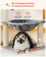 PAWZ-Pequeño árbol para gatos, torre linda con postes rascadores de sisal para gatos pequeños, hamaca grande para gatos - details 17