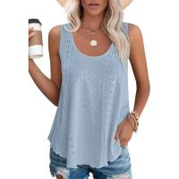BUNO-2025 Novedad de verano, camisas para mujer, cuello redondo, sin mangas, Color sólido, camisetas sin mangas informales holgadas, blusas blancas para fiesta en la playa, camisas para mujer - details 5