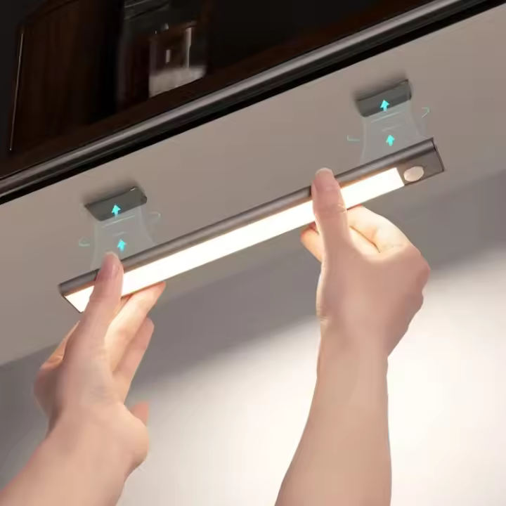 1 luz LED para gabinete con sensor de movimiento, iluminación debajo del mostrador, luces nocturnas de cocina recargables por USB magnéticas inalámbricas, luz con pilas para armarios, armarios, escaleras, pasillo, estante de 3,9" o 7,9" - 1
