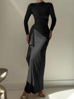 Vestido largo de manga corta estilo chica caliente ropa de mujer Otoño Invierno - details 10