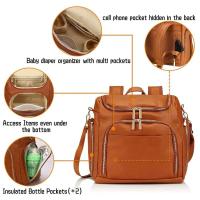 Mochila de Viaje de Cuero PU Sólido 7-en-1 Bolsa de Mamá con Almohadilla de Cambio - details 1