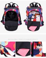 Mochila antirrobo, mujeres, ocio al aire libre, bolsa de viaje, impresión, mochila escolar de tela Oxford, mochila de moda, enviar colgante - details 8
