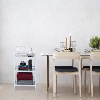 Camarera con 3 Repisas y Ruedas Giratorias, Blanco, 76,5 x 46 x 38 cm - details 2