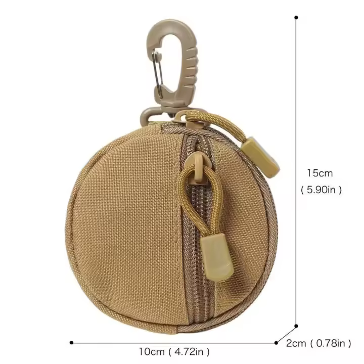 Mini monedero portátil con hebilla Triangular para hombre, informal, para exteriores, soporte para llaves, riñonera, funda redonda, billetera con cremallera - 1