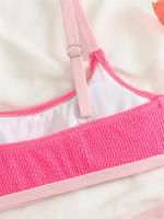 Conjunto de Bikini de cintura alta para mujer, traje de baño de color naranja liso, bañador de playa, Verano - details 9