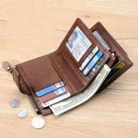 Cartera De Cuero Para Hombre Lujo Monedero Con Bolsillo Para Monedas Y Tarjetas RFID Cierre De Cremallera Regalo Para Hombres Bolsa De Dinero - details 1