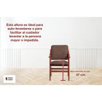 Silla de Comedor de Madera de Cerezo Antimanchas, Espalda Recta, Tamaño 86x54x54 cm, Marrón - details 3