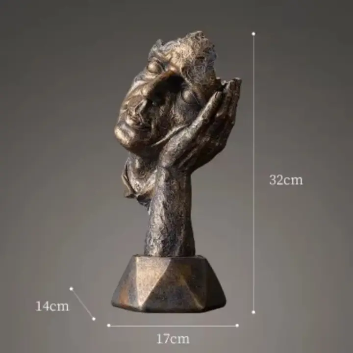 Escultura de pensador de resina de alta calidad, figuras en miniatura, adornos artísticos, accesorios de decoración del hogar, regalo europeo - 1