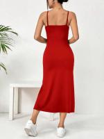 Vestido de otoño sin tirantes de leopardo, falda larga abierta para mujer, corte curvo, tendencia de moda internacional - details 3