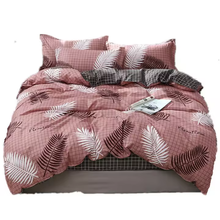 Juego de cuatro piezas de ropa de cama de algodón de Aloe Vera cepillado para dormitorio de estudiantes, cómodo y suave - 1