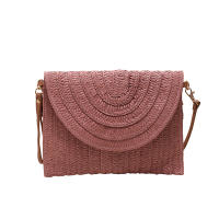 Bolso cruzado de hombro tejido de paja para mujer, bolso de mano de playa, bolsos de sobre hechos a mano informales de verano - details 34
