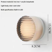 2 Lámparas De Pared LED Sala De Estar Lámpara De Pared LED Moderna Luz Nocturna De Lujo Nórdica A Rayas - Gris - details 1
