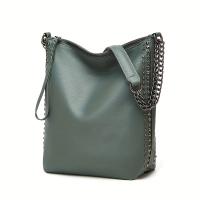Bolso tote de moda para mujer, bolso bandolera informal con remaches de gran capacidad estilo Punk Y2K, adecuado para uso diario - details 2