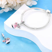 Dijes de plata de ley 100% para mujer, joyería fina DIY, regalo con cuentas de circón y Material metálico de piedra Natural - details 8