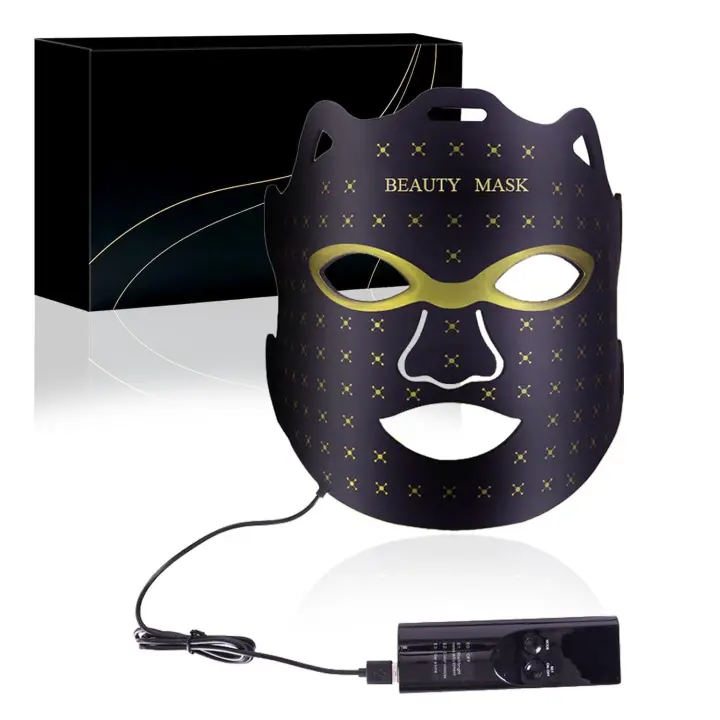 Terapia de luz roja para la cara, terapia de luz con máscara facial LED, máscara de terapia de luz roja de 7 colores, recargable, portátil, máscara facial LED para el hogar - 1