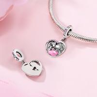 Abalorios de Plata 925 con Forma de Corazón de Amor Maternal Rosa, Compatibles con Pulseras Originales de Plata 925, Abalorios para Mujer, Joyería, Manualidades, Regalos - details 2
