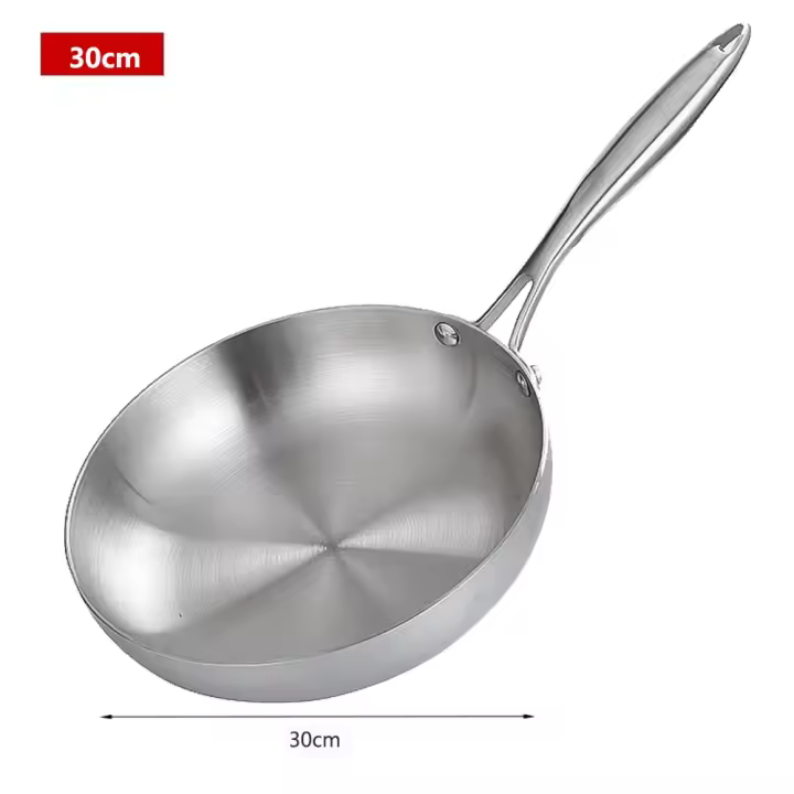 Sartén de acero inoxidable 304, sartén antiadherente multifuncional sin recubrimiento, herramientas de cocina plegables, utensilios de cocina - 1