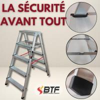 Escalera Tijera Plegable Doble Cara 5 Peldaños en Aluminio |   5+5 Plataforma H.110 cm |   Altura Alcanzable 3,1 Metros |   Certificada EN131 Capacidad Carga 150 kg. BTF-DDB05 - details 7