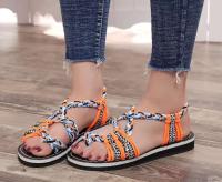 Sandalias de Playa para Mujer Verano Cinturón de Cuerda de Colores Mixtos Comodidad Casual - details 4