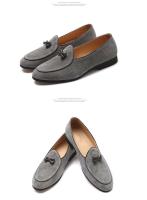 Zapatos casuales de hombre de cuero moca de moda plana patentada - details 8