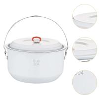 Hanging Pot Stainless Steel Camping Pot 4 L Folded Handle Lightweight Camp Stockpot with Lid Cover for Beach Travel Explorers