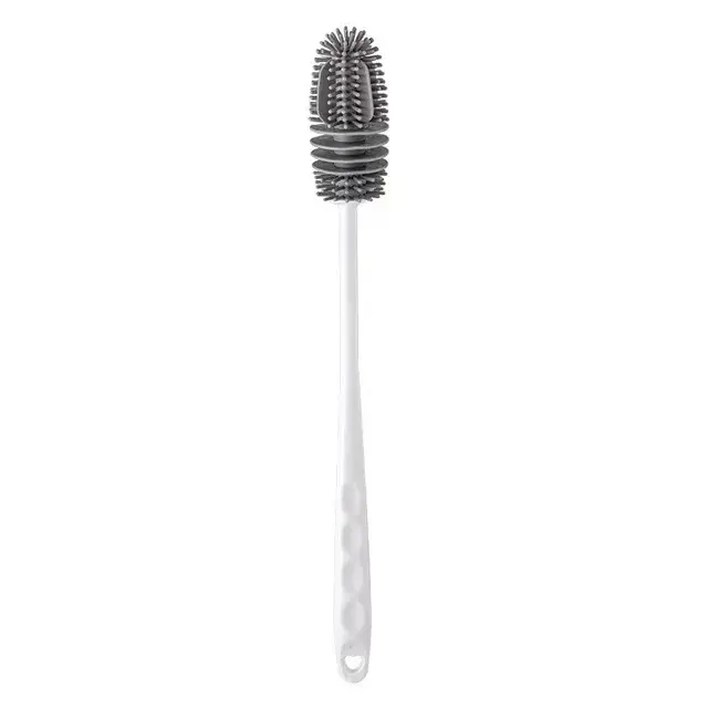 Cepillo de Limpieza de Silicona Duradero Cepillo de Escobilla para Botella de Vino con Mango Largo Reforzado Equipo de Limpieza de Lavandería - 1