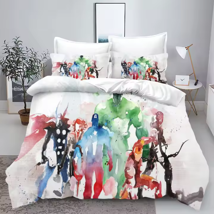 Conjunto de Cama de Avengers con Impresión Digital 3D Colchón de Dibujos Animados Lindo - 1