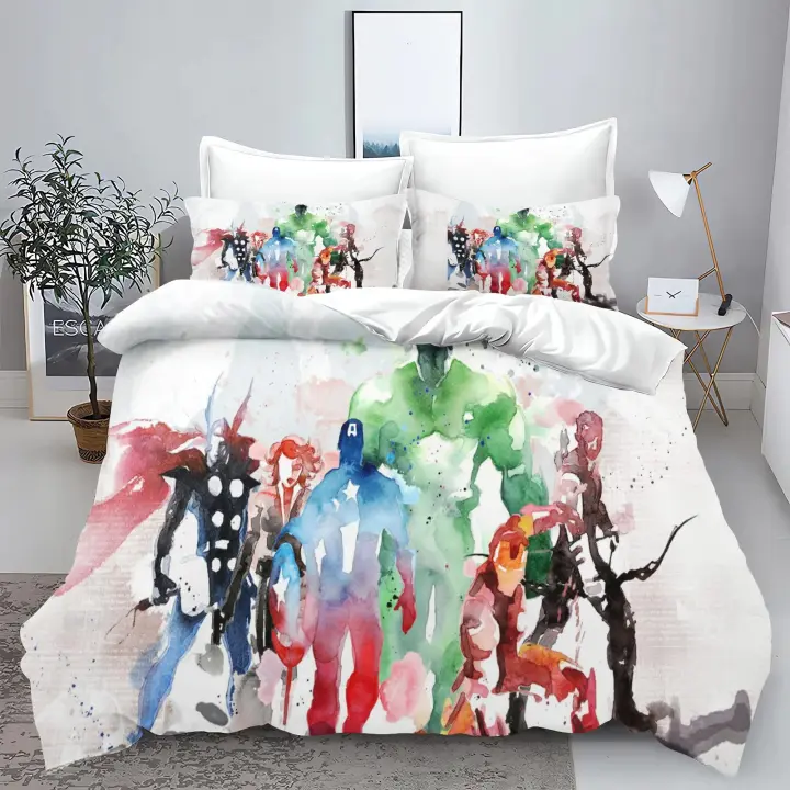 Conjunto de Cama de Avengers con Impresión Digital 3D Colchón de Dibujos Animados Lindo - 1