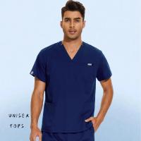 Uniforme para enfermería de Hospital, Tops para cirugía, camisas de manga corta para mujer, ropa de trabajo para clínica Dental, blusa de enfermera, ropa de médico negra - details 8