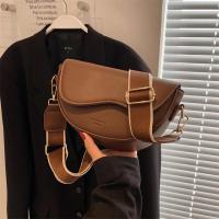 Bolso de hombro informal de cuero para mujer, bandolera con solapa, bolso de sillín, bolso Retro con 2 correas - details 10