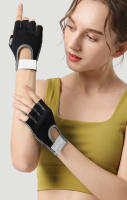 Guantes de ciclismo antideslizantes para mujer, manoplas finas y transpirables de medio dedo para gimnasio, levantamiento de pesas, Yoga, culturismo y entrenamiento, 1 par - details 14
