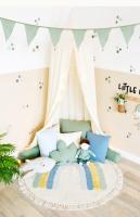 Alfombra de Felpa con Borlas Lavable en Máquina Diseño Redondo con Dibujos Animados Arcoíris para Habitación de Niños Decoración Creativa sin Arrugas - details 12