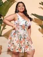 2025 nuevas mujeres de talla grande cubren el vientre para lucir delgadez, falda con estampado de leopardo traje de baño de una pieza bikini sexy - details 1