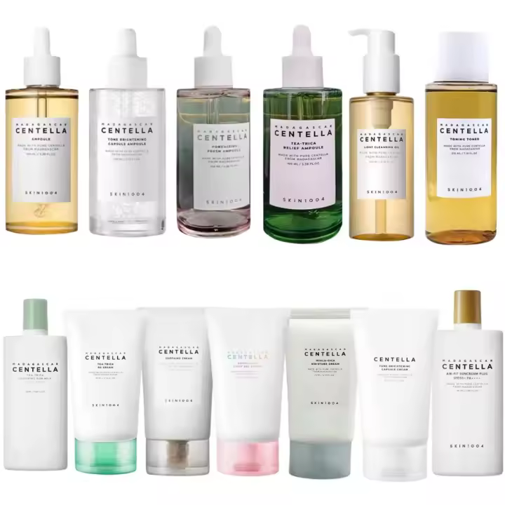 Suero facial hidratante, calmante e iluminador con centella asiática, cápsula de ampolla con protector solar impermeable, set para el cuidado de la piel. - 1