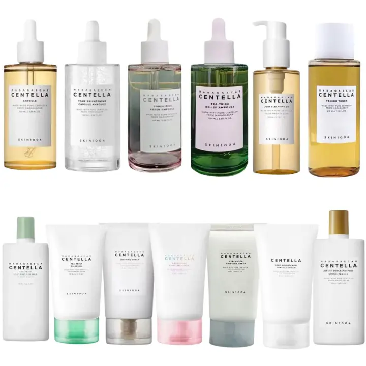 Suero facial hidratante, calmante e iluminador con centella asiática, cápsula de ampolla con protector solar impermeable, set para el cuidado de la piel. - 1