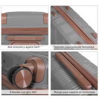Maleta de Viaje de Cabina 54x36x20cm Equipaje de Mano de Polipropileno con Ruedas Giratorias 360º, Resistente y Ligero. Ideal para Viajar - details 2