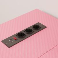 Forma de L con Tomas de Corriente y Luces LED, Escritorio Esquinero con Estantes, Reversible para Ordenador para el Hogar, Oficina, Dormitorio, Espacio Pequeño, 106,5 cm - details 6