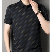 Camiseta de manga corta con solapa para hombre de mediana edad, polo versátil informal de negocios transpirable, novedad de verano, estilo - details 6