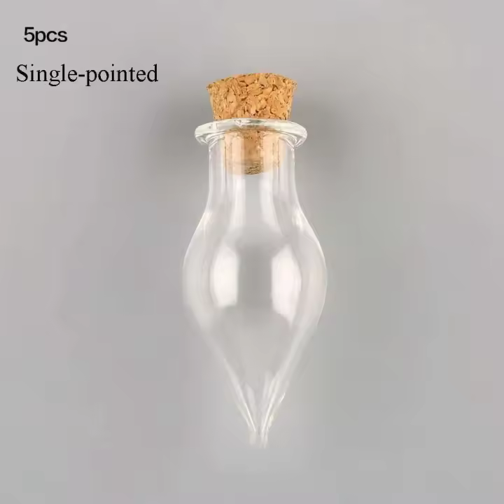5 uds ing botella botellas de vidrio frascos de muestra vacíos hogar r accesorios de joyería DIY colgantes tapón de corcho Vial - 1