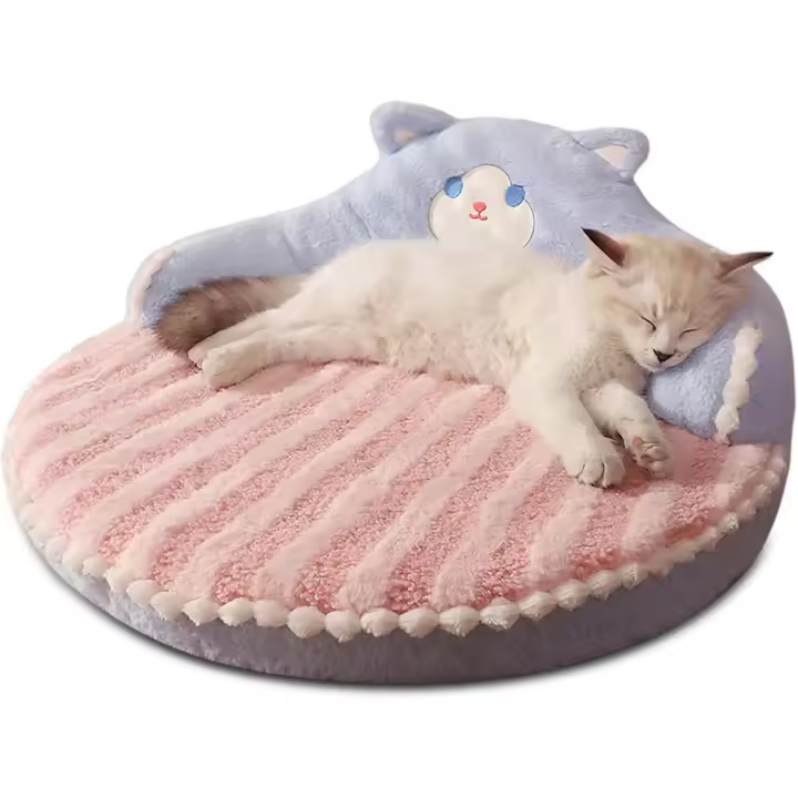 Galatée Round Puppy Cama lavable desmontable para mascotas, cama lavable y cálida para gatos de interior y exterior (rosa) - 1