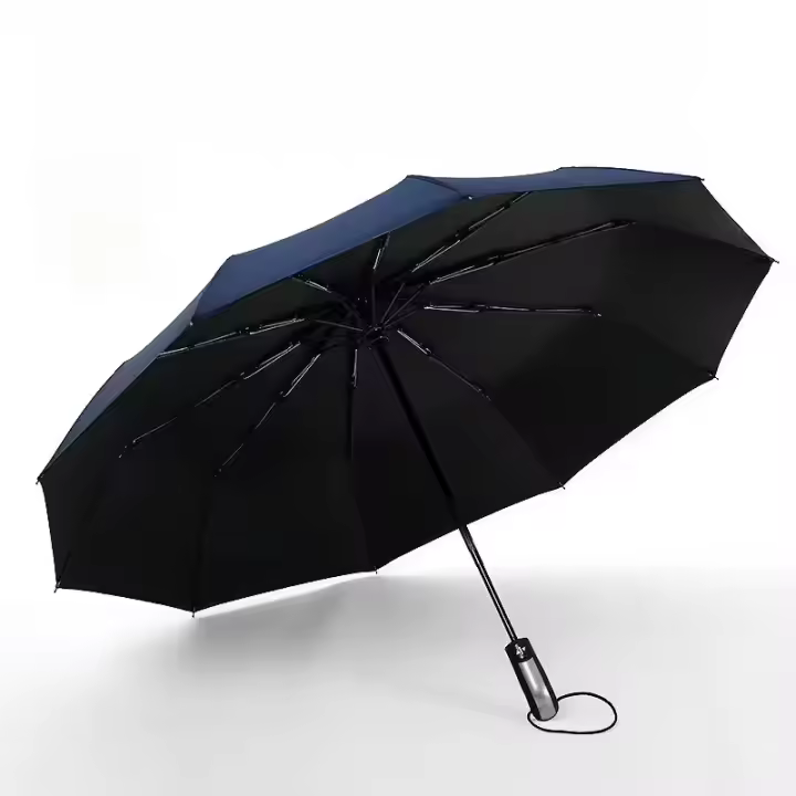Fuerte a prueba de viento y lluvia, nuevo paraguas plegable automático de negocios, paraguas grande de vinilo para el hogar, paraguas de diez huesos - 1