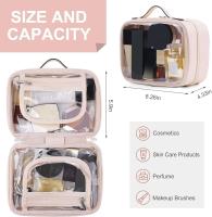 Bolsa de cosméticos transparente de 2 capas, paquete grande impermeable, bolsas de maquillaje transparentes de viaje multifuncionales, bolso de mano - details 3
